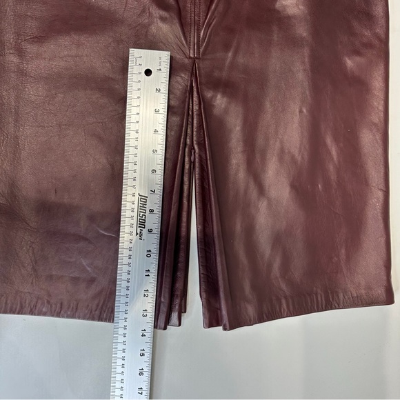 Elie Tahari Rich Claret (wine) Leather Pencil Skirt. Fully lined. Size 14. NEW! - Picture 14 of 14